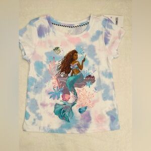 The Little Mermaid Girls Short Sleeve Summer Tie Dye T-shirt brand NWT